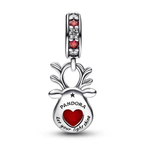 Charm Pendant Murano Renne au Nez Rouge – Pandora Moments