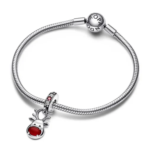 Charm Pendant Murano Renne au Nez Rouge – Pandora Moments
