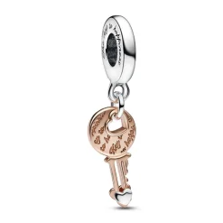 Charm Pendant Pandora - Bimatière Cœur Coulissant et Clef