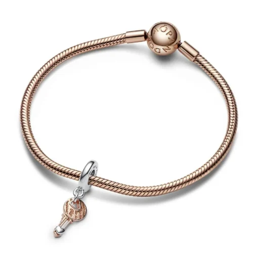 Charm Pendant Pandora - Bimatière Cœur Coulissant et Clef