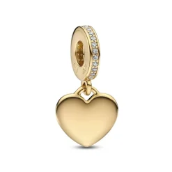 Charm Pendant Pandora - Médaillon Cœur Gravable