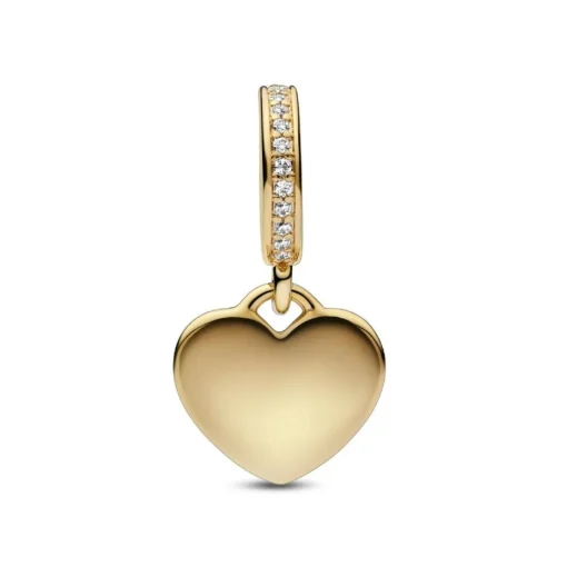 Charm Pendant Pandora - Médaillon Cœur Gravable