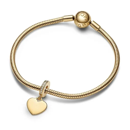Charm Pendant Pandora - Médaillon Cœur Gravable