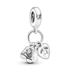 Charm Pendant Pandora Moments Biberon et Chaussures Bébé