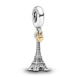 Charm Pendant Pandora Moments Tour Eiffel Paris et Cœur