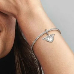 Charm Pendant Pandora Moments Cœur et Ailes d'Ange