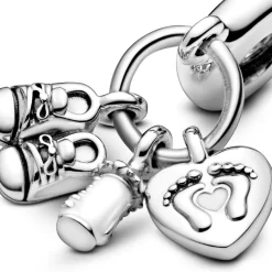 Charm Pendant Pandora Moments Biberon et Chaussures Bébé