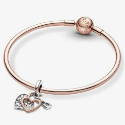 Charm pendant Pandora moments Coeur & mini cadenas