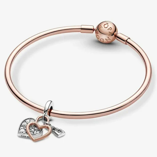 Charm pendant Pandora moments Coeur & mini cadenas