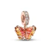 Charm Pendant Papillon Murano Rose et Jaune