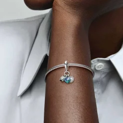 Charm Pendant Triple Appareil Photo, Cœur et Boussole