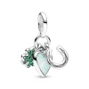 Charm Pendant Triple Trèfle à Quatre Feuilles, Cœur et Fer à Cheval
