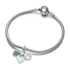 Charm Pendant Triple Trèfle à Quatre Feuilles, Cœur et Fer à Cheval