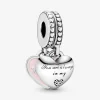 Charm pendentif Pandora Moments avec cœurs mère et fille