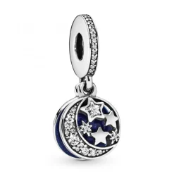 Charm pendentif Pandora Moments lune et ciel bleu