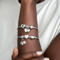 Charm pendentif Pandora Moments avec cœurs mère et fille