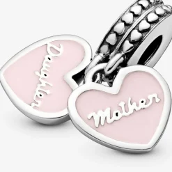 Charm pendentif Pandora Moments avec cœurs mère et fille