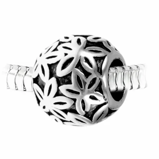Charm perle coeur acier par SC Crystal BEA0186