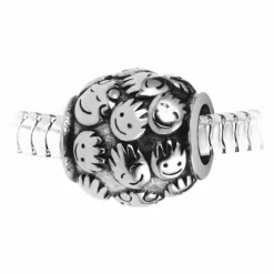 Charm perle "family" en acier par SC Crystal