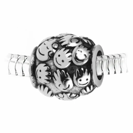 Charm perle "family" en acier par SC Crystal