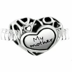 Charm perle "My mother" acier par SC Crystal