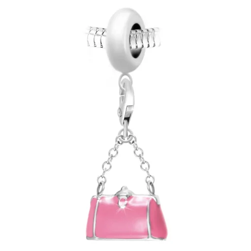 Charm perle Sac à main rose par SC Crystal Paris® BEA0044+CH0109-argent