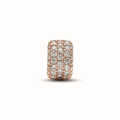 Charm Triple Rang Pavé Scintillant - Pandora Moments Doré Rose