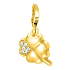 Charms Et Perles So Charm - CH1005-DORE-BLANC - Charm Trèfle