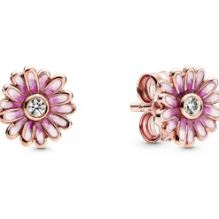 Clous d Oreilles Marguerites Roses