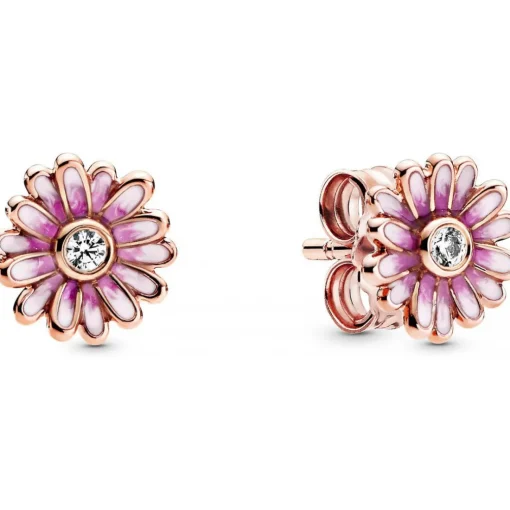 Clous d Oreilles Marguerites Roses