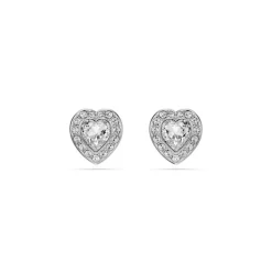 Clous d'oreilles Ariana Grande x Swarovski, Tailles variées, Cœur, Blanches, Métal rhodié