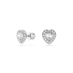 Clous d'oreilles Ariana Grande x Swarovski, Tailles variées, Cœur, Blanches, Métal rhodié