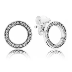 Clous d'Oreilles Cercles Scintillants Pandora Signature Argent 925/1000ᵉ