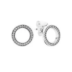 Clous d'Oreilles Cercles Scintillants Pandora Signature Argent 925/1000ᵉ