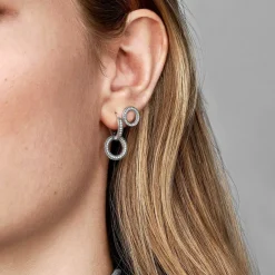 Clous d'Oreilles Cercles Scintillants Pandora Signature Argent 925/1000ᵉ
