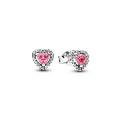 Clous d'Oreilles Cœurs Surélevés Roses