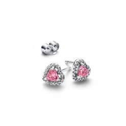 Clous d'Oreilles Cœurs Surélevés Roses