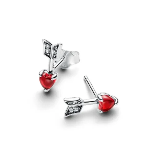Clous d’Oreilles Flèche & Cœur en Verre de Murano
