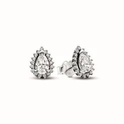 Clous d’Oreilles Halo Poire Scintillant