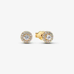 Clous d’Oreilles Halo Rond Pavé
