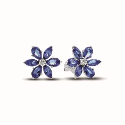 Clous d'Oreilles Herbier Scintillant Bleu