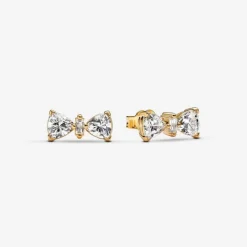 Clous d’Oreilles Nœud Scintillant Doré