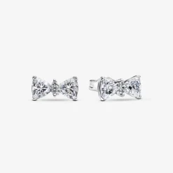 Clous d’Oreilles Nœud Scintillant Argent
