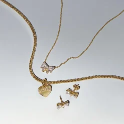 Clous d’Oreilles Nœud Scintillant Doré