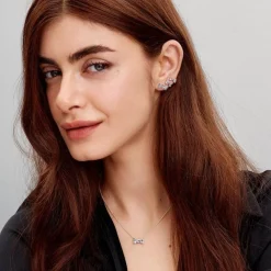Clous d’Oreilles Nœud Scintillant Argent
