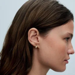 Clous d’Oreilles Ovale Organique et Perle de Culture