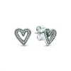 Clous d'Oreilles Pandora Moments Esquisse de Cœurs Scintillants