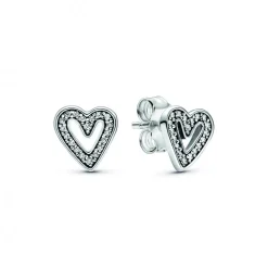 Clous d'Oreilles Pandora Moments Esquisse de Cœurs Scintillants