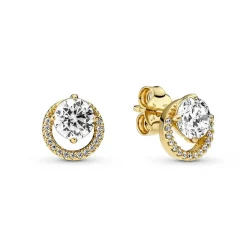 Clous d’Oreilles Pandora Timeless - Halo Rond Scintillant