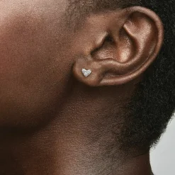 Clous d’Oreilles Pandora Timeless - Cœur Trois Pierres en Argent 925/1000